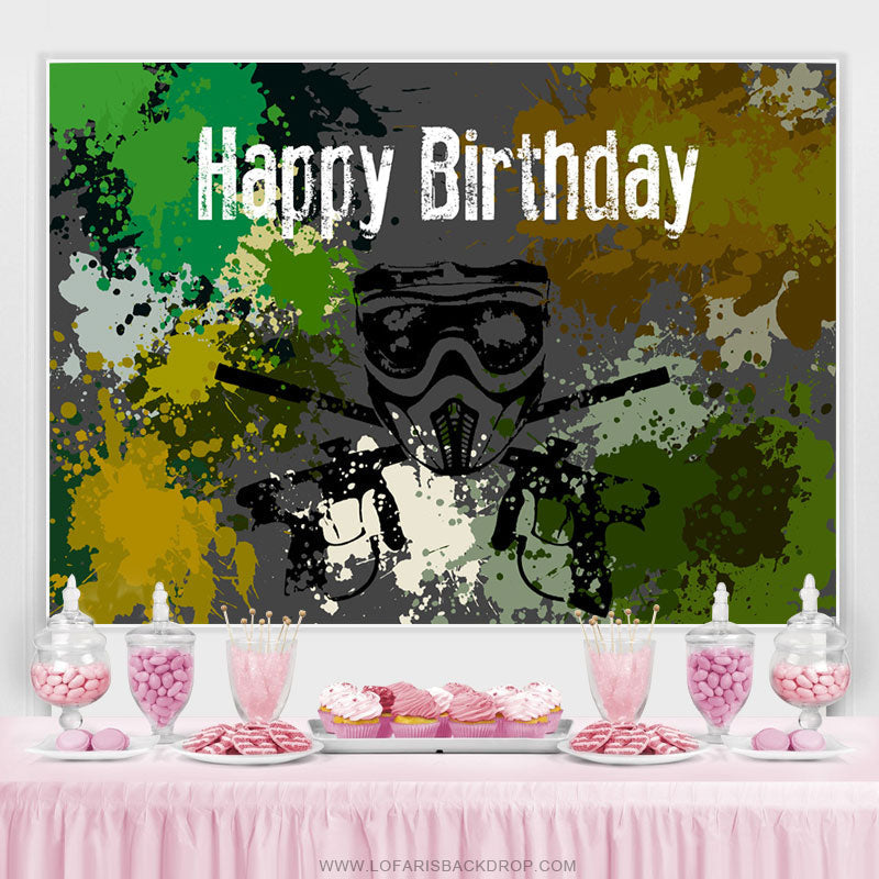 Lofaris Full Of Graffiti Shooting Game Birthday Backdrop