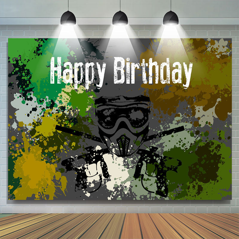 Lofaris Full Of Graffiti Shooting Game Birthday Backdrop