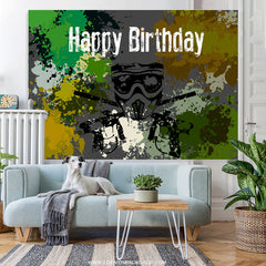 Lofaris Full Of Graffiti Shooting Game Birthday Backdrop