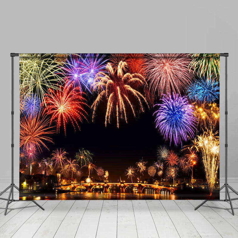 Lofaris Full Spark Night Fiesta Happy New Year Holiday Backdrop