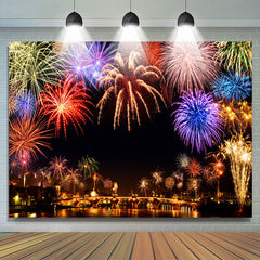 Lofaris Full Spark Night Fiesta Happy New Year Holiday Backdrop