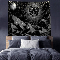 Lofaris Galaxy Mountain Mandala Pattern Family Wall Tapestry