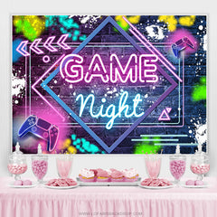 Lofaris Game Night Graffiti Light Colorful Birthday Backdrop