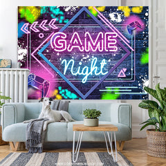 Lofaris Game Night Graffiti Light Colorful Birthday Backdrop