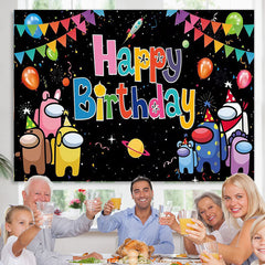 Lofaris Game Theme Character Galaxy Happy Birthday Backdrop