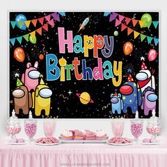 Lofaris Game Theme Character Galaxy Happy Birthday Backdrop