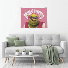 Lofaris Get Out Of My Swamp Green Elf Pink Wall Tapestry