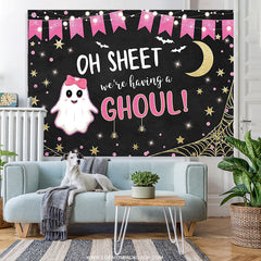 Lofaris Ghoul Cute Spooky Pink Gold Girl Baby Shower Party Backdrop