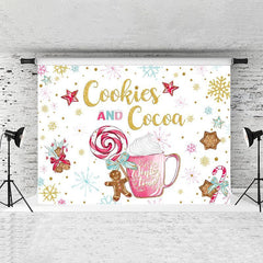 Lofaris Ginger Sugar And Colored Snowflakes Winter Backdrop