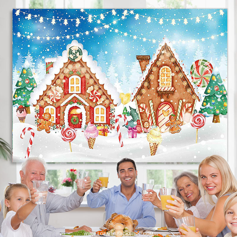 Lofaris Gingerbread House Candyland Xmas Baby Shower Banner