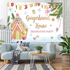 Lofaris Gingerbread House Winter Snowflake Decorating Party Backdrop