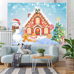Lofaris Gingerbread House Winter Xmas Tree Photoshoot Backdrop for Kids