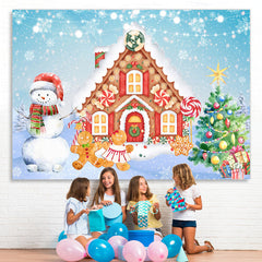 Lofaris Gingerbread House Winter Xmas Tree Photoshoot Backdrop for Kids