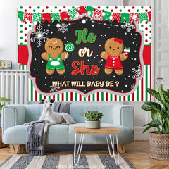 Lofaris Gingerbread Man Winter Christmas Baby Shower Backdrop