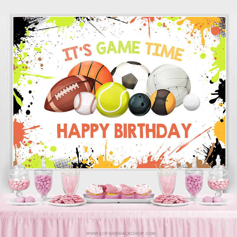 Lofaris Giraffe Its Game Time Happy Birthday Backdrop For Kid