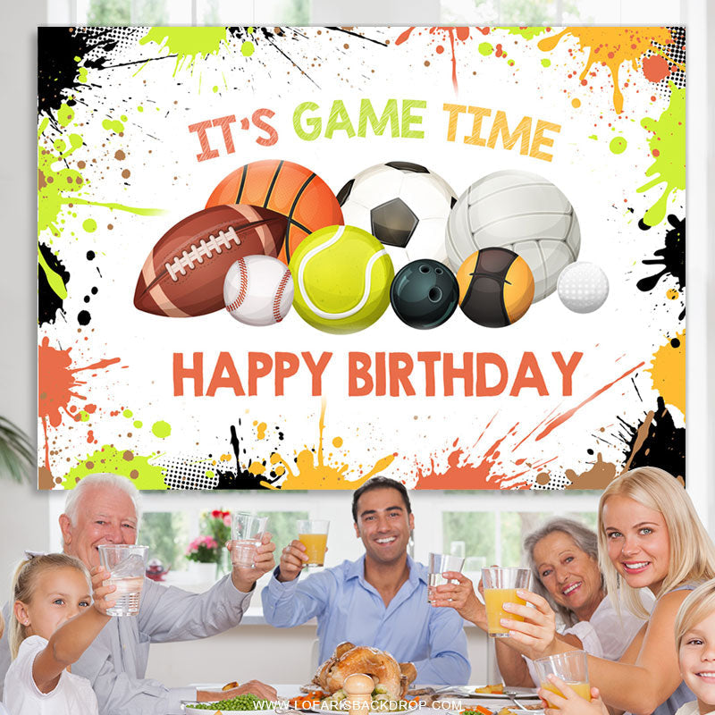 Lofaris Giraffe Its Game Time Happy Birthday Backdrop For Kid