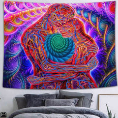Lofaris Girl And Boy Trippy Novelty Abstract Wall Tapestry