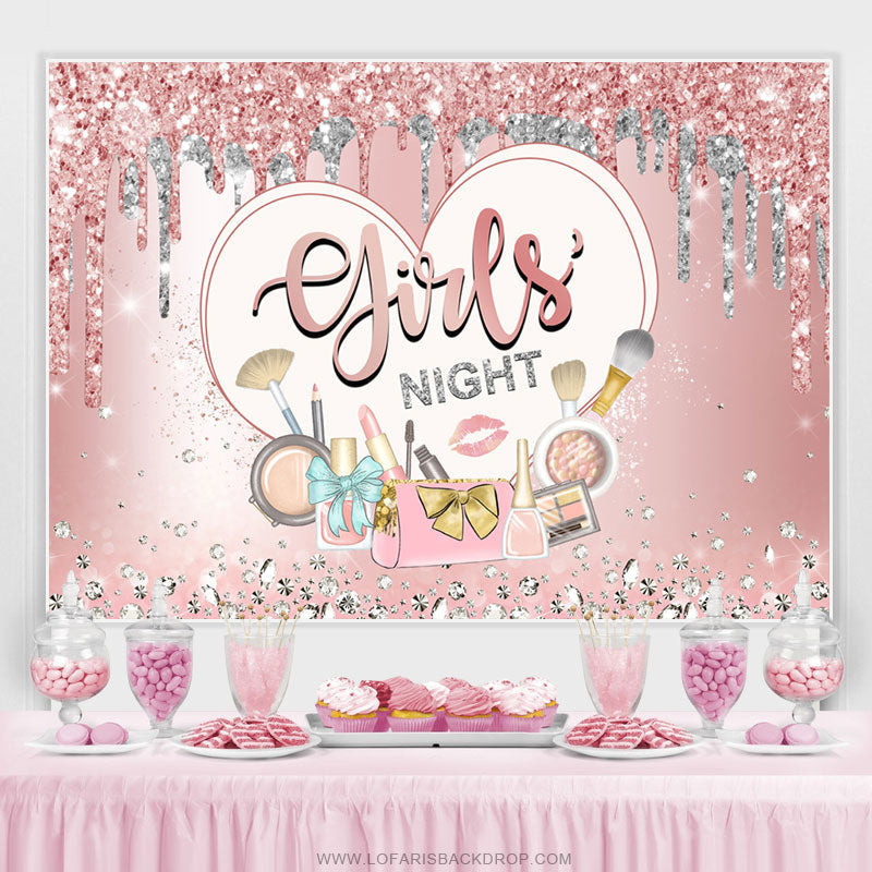 Lofaris Girls Night Glitter Makeup Bachelor Party Backdrop