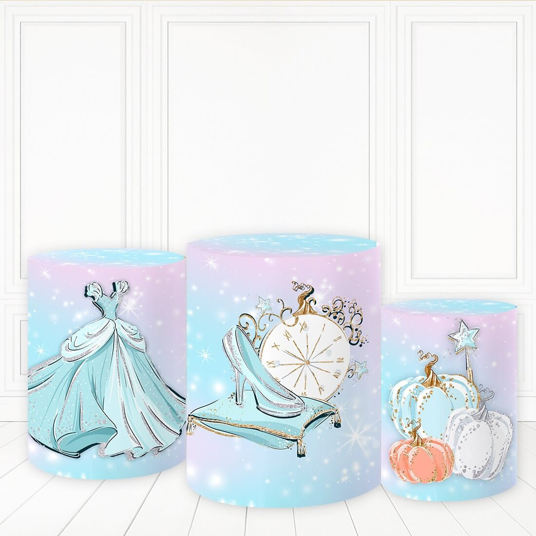 Lofaris Glass Slipper Plinth Cover Fairy Tale Theme Pillar Wrap