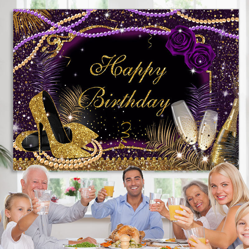 Lofaris Glitter And Gorgeous Happy Birthday Backdrop For Woman