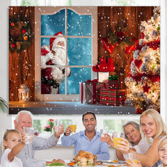 Lofaris Glitter And Warm House Santa Claus Outside Window