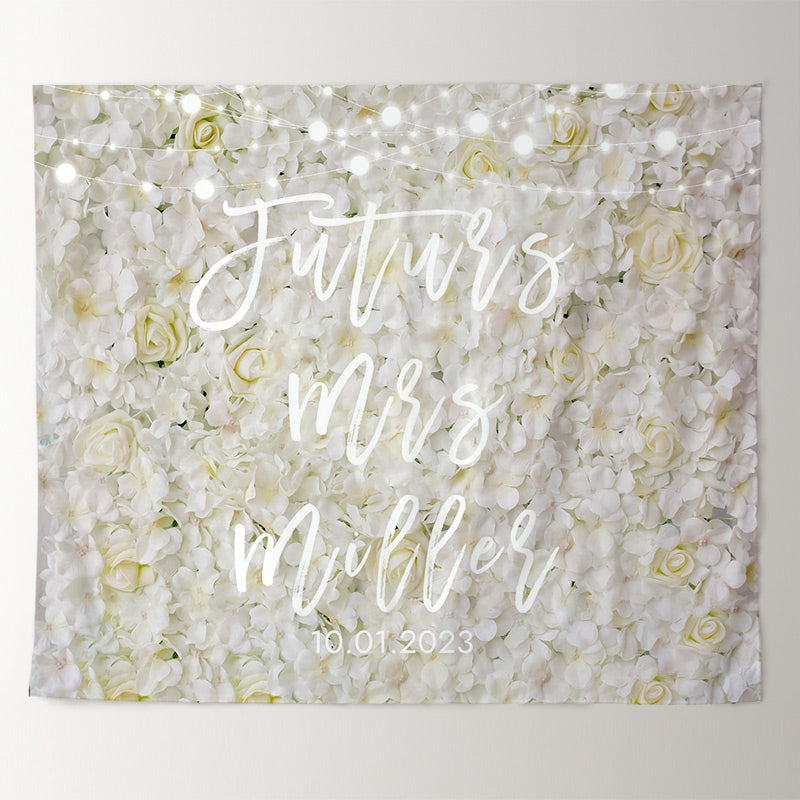 Lofaris Glitter And White Miss To Ms Wedding Party Backdrop