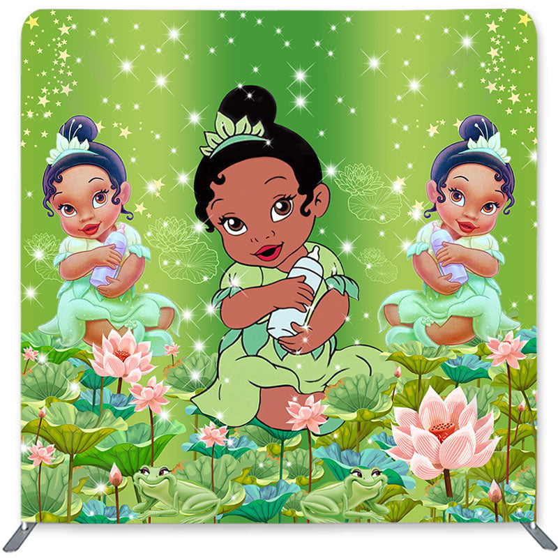 Lofaris Glitter Baby Green Double-Sided Backdrop for Shower