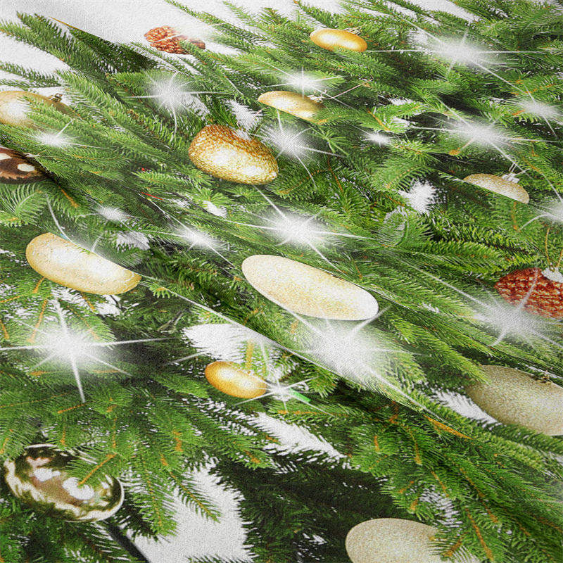 Lofaris Glitter Bauble Pinetree Christmas Tapestry Wall Deco