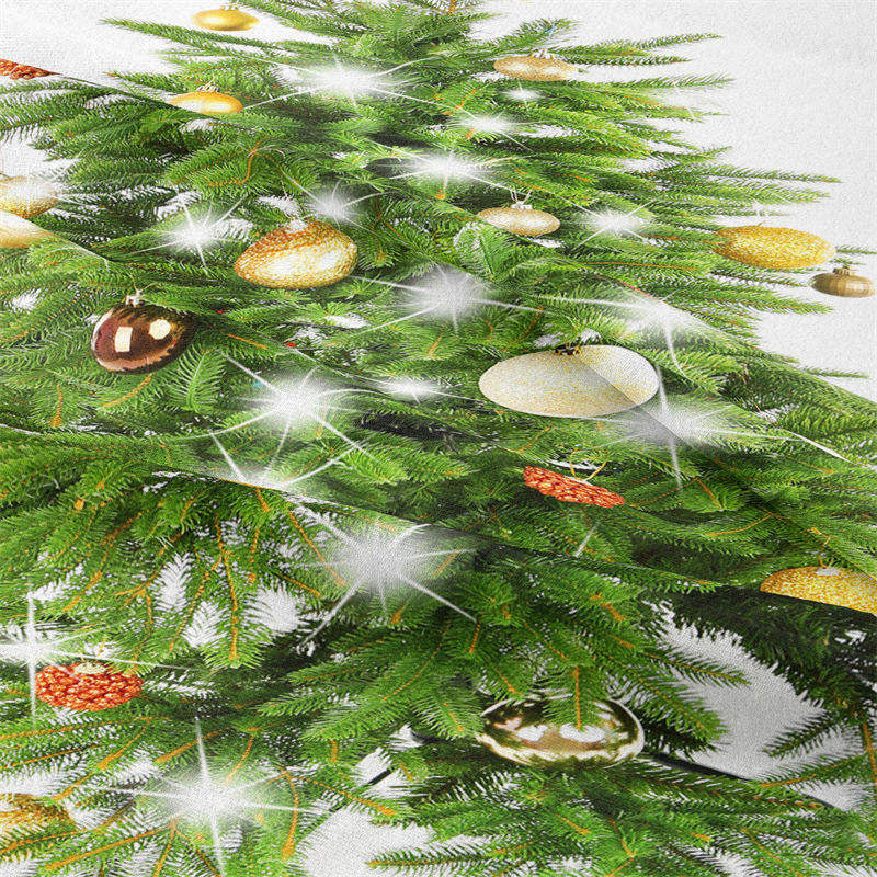 Lofaris Glitter Bauble Pinetree Christmas Tapestry Wall Deco