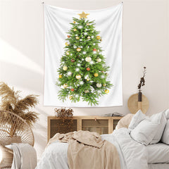 Lofaris Glitter Bauble Pinetree Christmas Tapestry Wall Deco