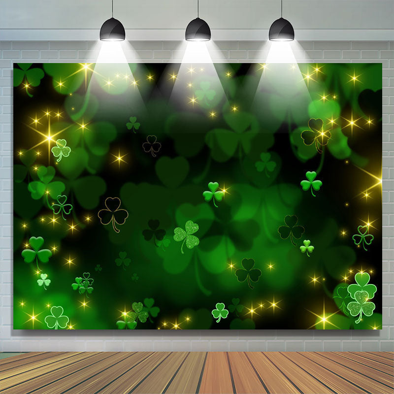Lofaris Glitter Bokeh Green Black St.Patrick’S Day Backdrop