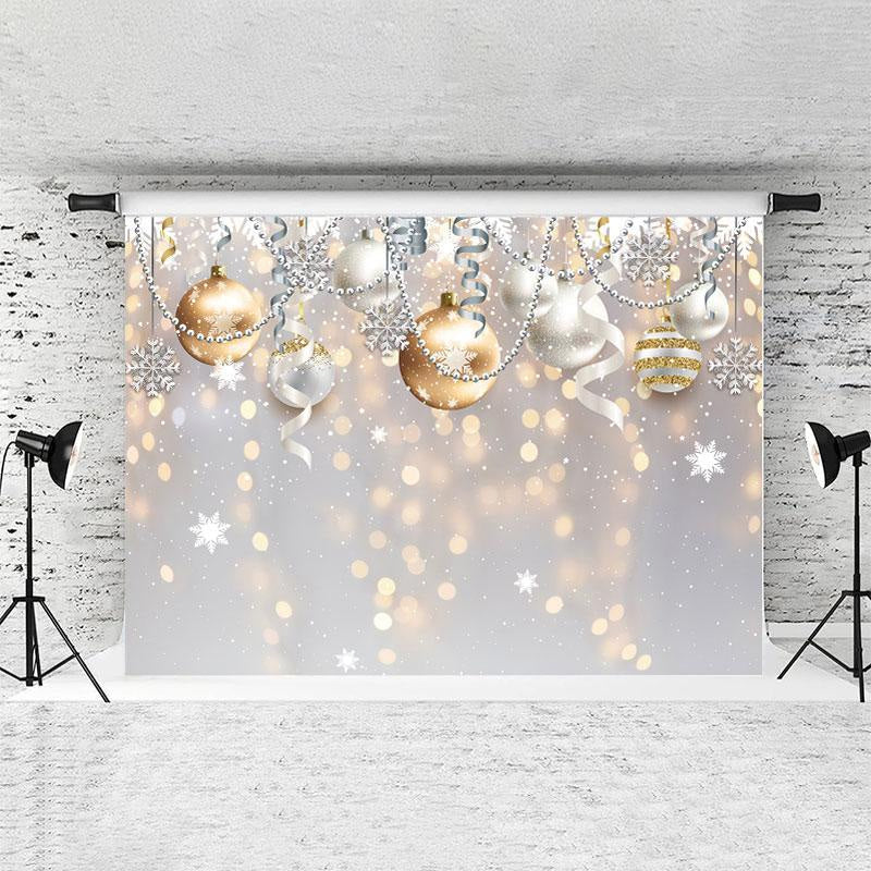 Lofaris Glitter Bokeh Halos Ball Christmas Backdrop for Winter