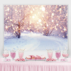 Lofaris Glitter Bokeh Winter Sunlights In The Forest Backdrop