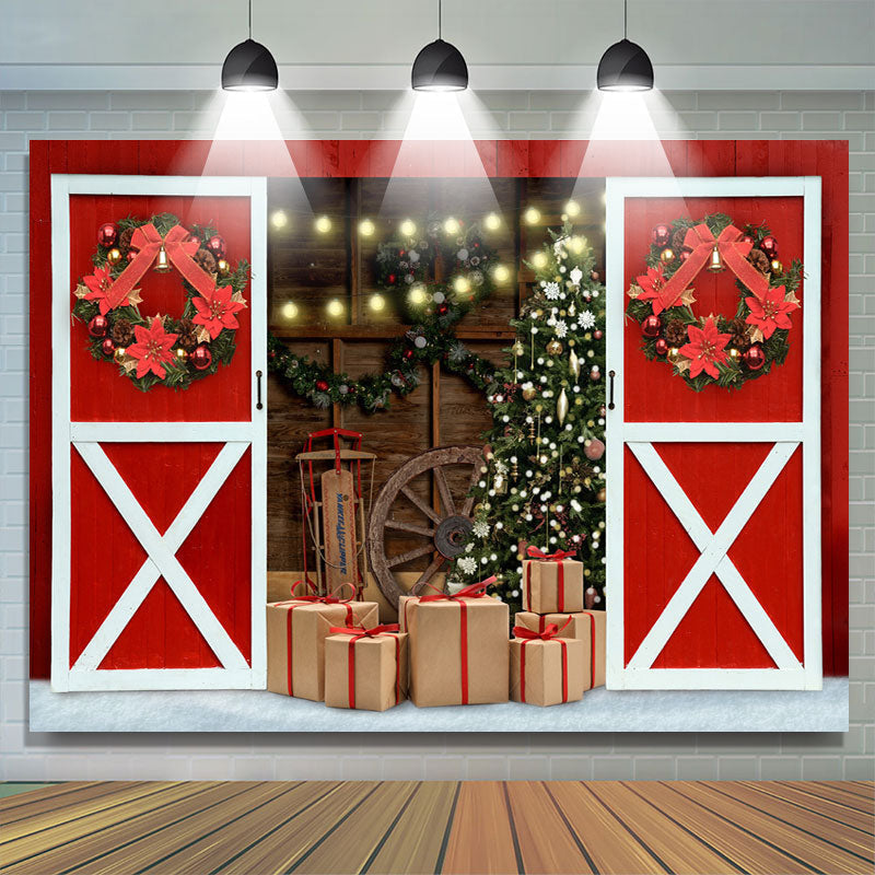 Lofaris Glitter Christmas Tree Backdrop for Party