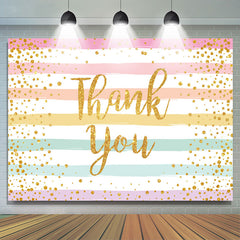 Lofaris Glitter Colorful Stripes Thank You Mother Backdrop
