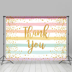 Lofaris Glitter Colorful Stripes Thank You Mother Backdrop