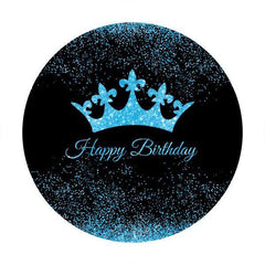 Lofaris Glitter Crown Round Happy Birthday Backdrop For Boy