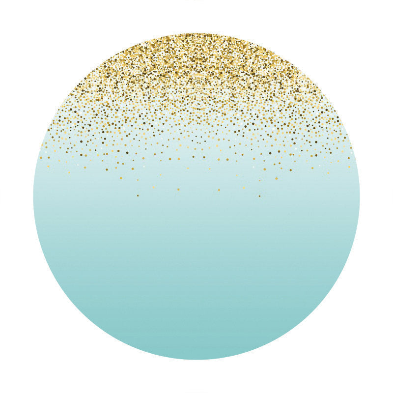 Lofaris Glitter Dots And Blue Themed Round Birthday Backdrop