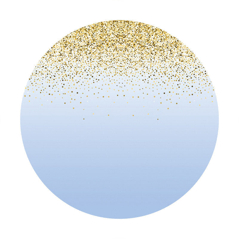 Lofaris Glitter Dots And Dark Blue Circle Birthday Backdrop