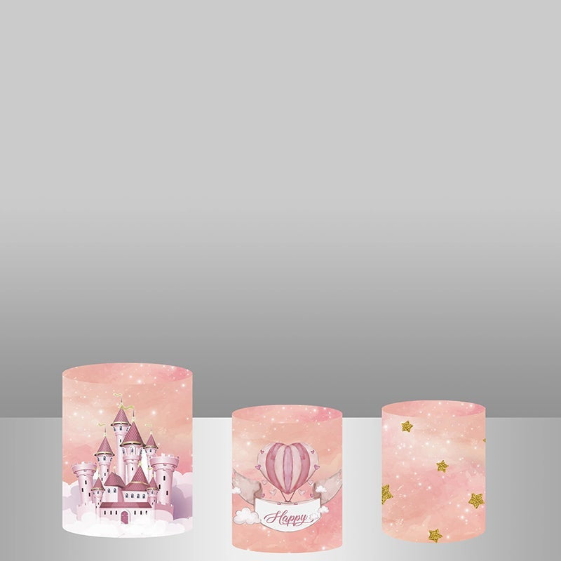Lofaris Glitter Dream Castle Backdrop Plinth Cylinder Cover Kit