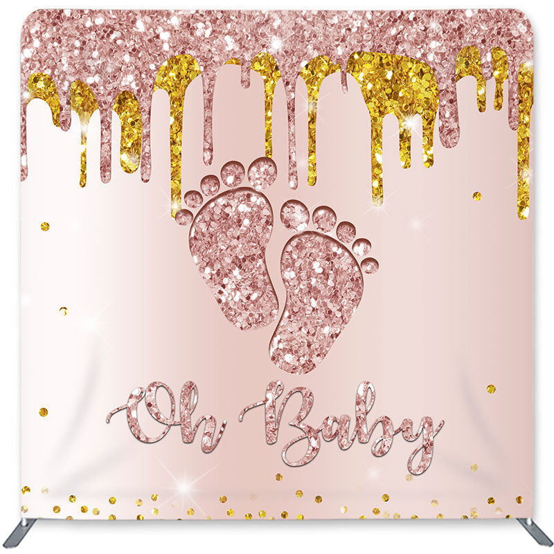 Lofaris Glitter Feet Double-Sided Backdrop for Baby Shower