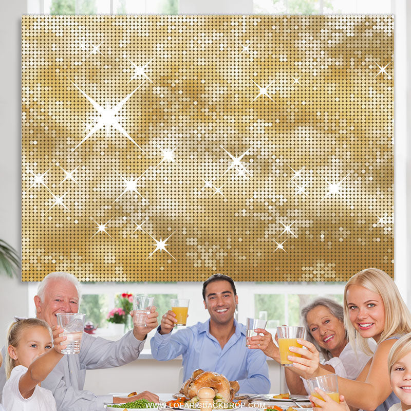 Lofaris Glitter Golden Bokeh Happy Birthday Themed Backdrop