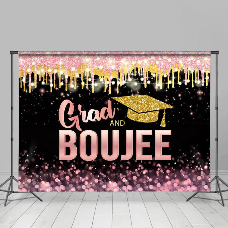 Lofaris Glitter Hot Pink Bokeh Grad And Boujee Backdrop