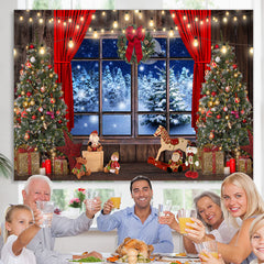 Lofaris Glitter Light And Tree Christmas Backdrop for Winter