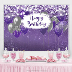 Lofaris Glitter Light Balloon Happy Birthday Backdrop For Female