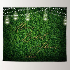 Lofaris Glitter Lights And Green Bride To Be Wedding Backdrop