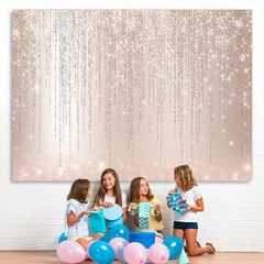 Lofaris Glitter Lines And Light Pink Bokeh Birthday Backdrop