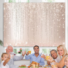 Lofaris Glitter Lines And Light Pink Bokeh Birthday Backdrop