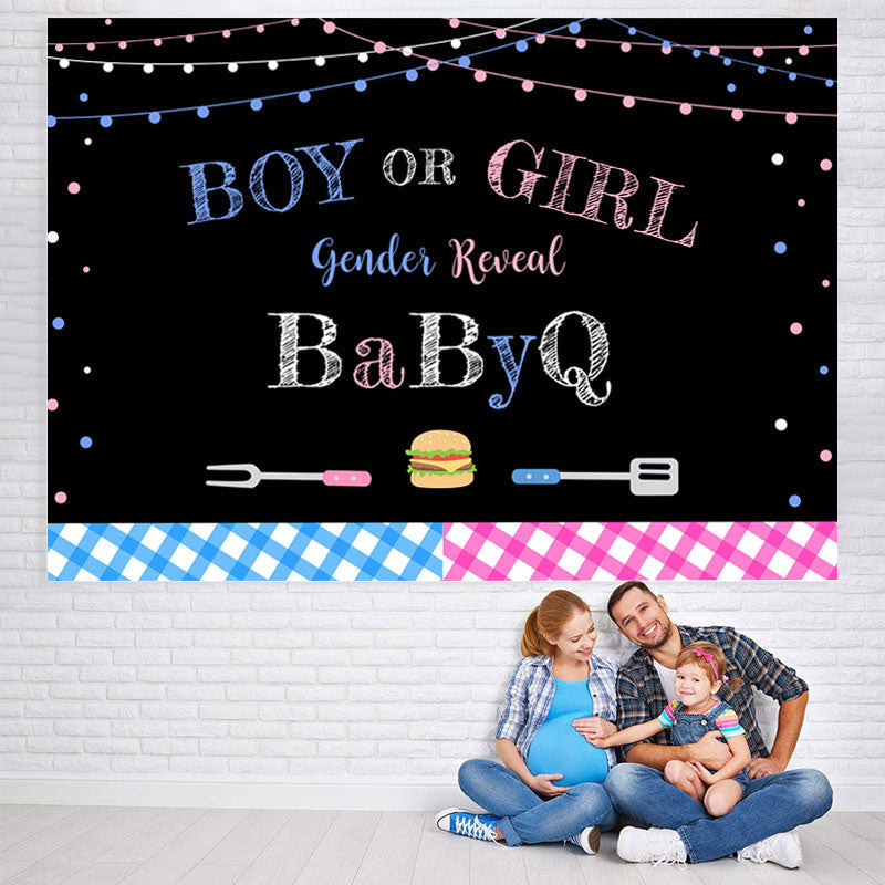 Lofaris Glitter Pink And Blue Gender Reveal Bbq Baby Shower