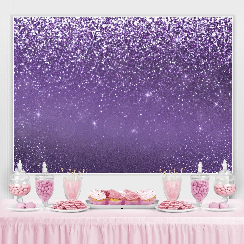 Lofaris Glitter Purple Bokeh Birthday Baby Shower Backdrop